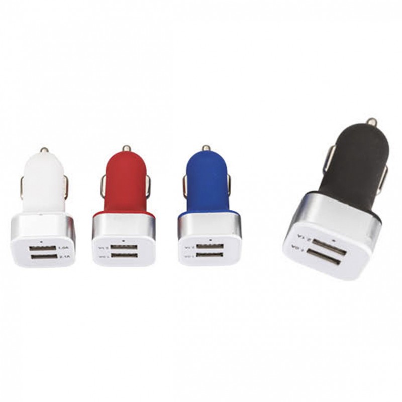 Adaptador de corriente para auto con dos entradas USB 1.0A y 2.1A. YEAL - (F-SO-021)