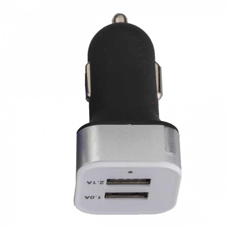 Adaptador de corriente para auto con dos entradas USB 1.0A y 2.1A. YEAL - (F-SO-021) - Artículos Promocionales