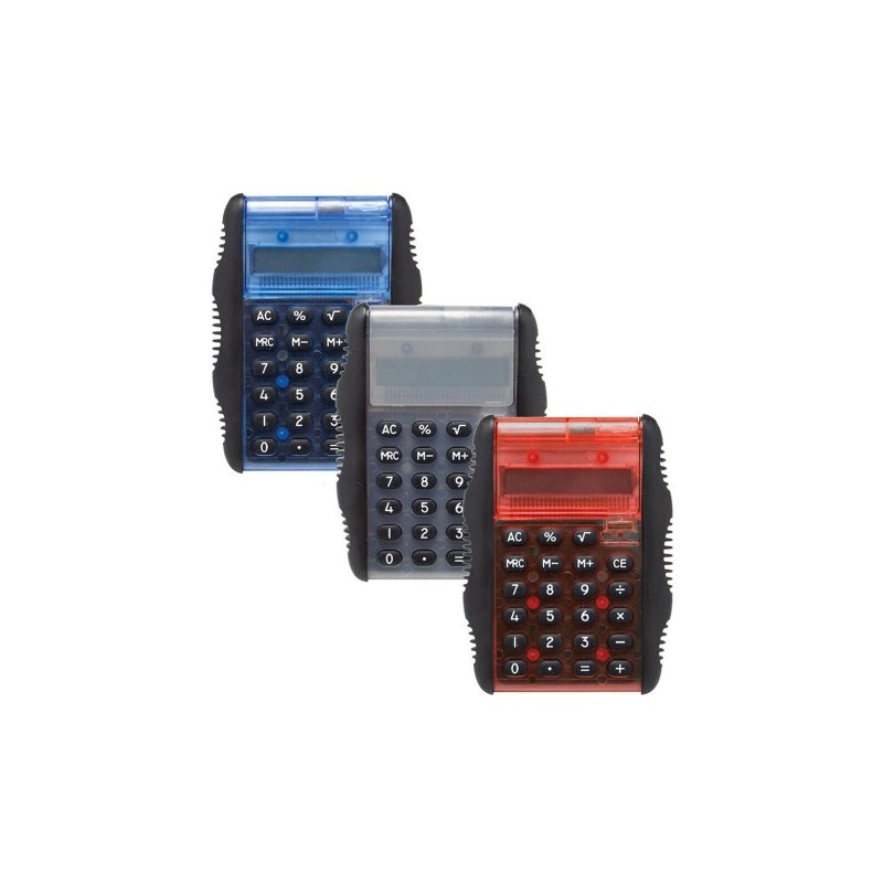 Calculadora robótica de bolsillo en colores traslúcidos (S-CAL006)