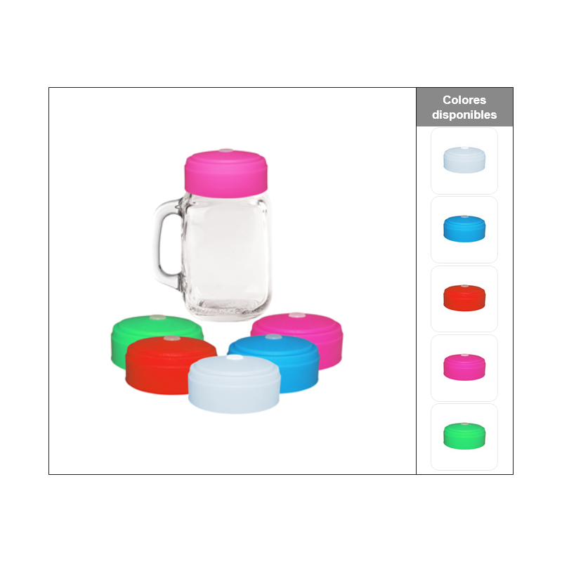 FRESH JAR (Tapa silicon u popote de colores) - (B-05-018)